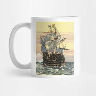 Pirate Ship Sailing on the Ocean Mug